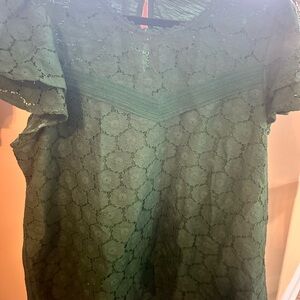 Lane Bryant Dark Green Lace Blouse